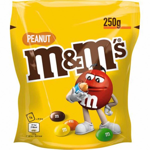 M&amp;Ms Peanut 250g MHD:7.7.24