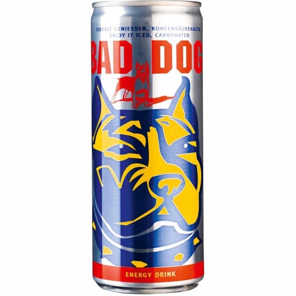 24x Bad Dog Energy Drink DOSE á 250ml=6L MHD:22.7.25