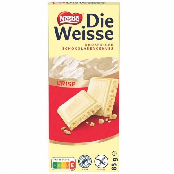 Nestle Tafelschokolade Die Weisse Crisp 85g MHD:28.2.25