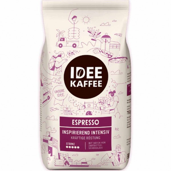 Idee Kaffee Espresso Inspirierend Intensiv ganze Bohnen 750g MHD:30.8.24