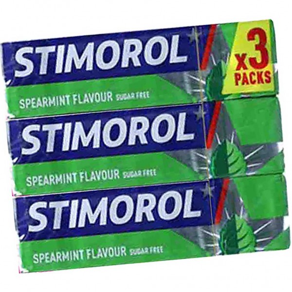 Stimorol Kaugummi zuckerfrei 3er Pack 42g Spearmint Flavor 