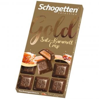 Trumpf Schogetten Selection Gold Salz-Karamell Crisp 100g Tafelschokolade MHD:31.7.24
