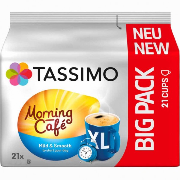 Tassimo Morning Cafe Mild &amp; Smoothie 21 Kaffee Kapseln MHD:6.2.25