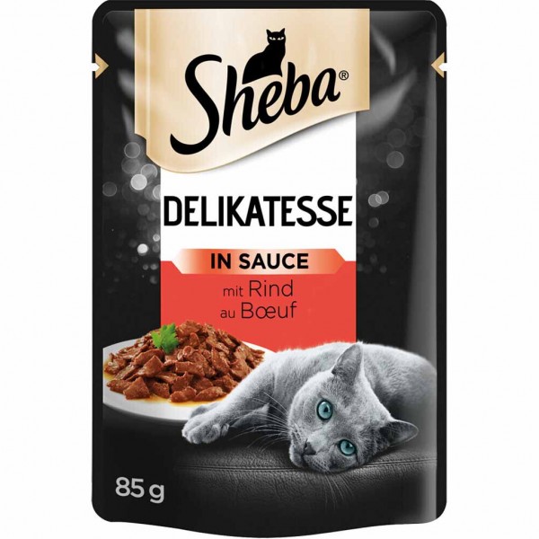 24x Sheba Delikatesse in Sauce mit Rind á 85g=2040g MHD:27.11.24
