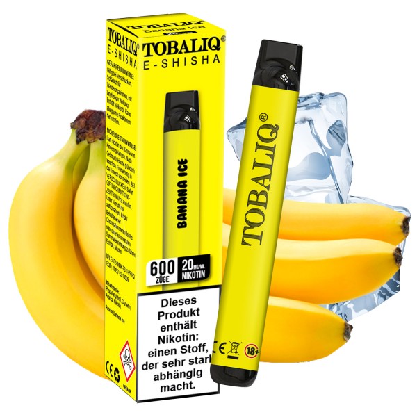 TobaliQ E-Shisha 600Puffs – 20mg Nikotin – Banana Ice 10er Pack