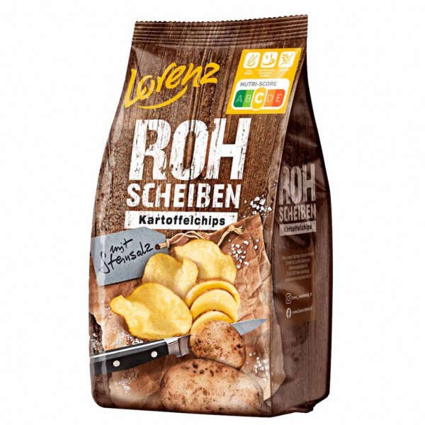 Lorenz Rohscheiben Kartoffelchips mit Steinsalz 120g EAN 4018077680588