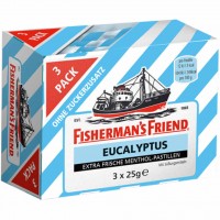 Fishermans Friend EUCALYPTUS ohne Zucker 3x25g=75g MHD:30.12.23