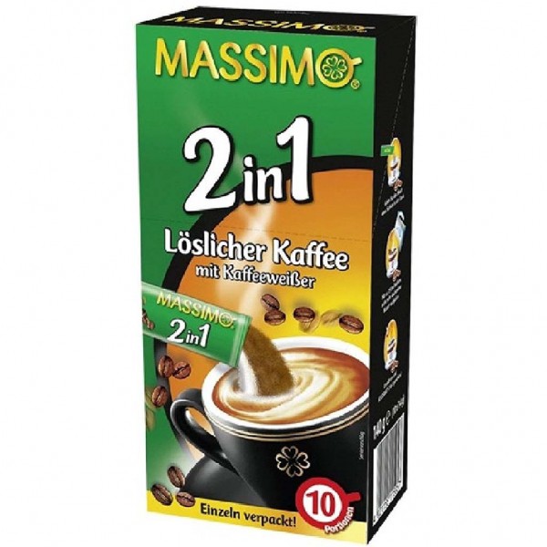 Massimo 2in1 Kaffee &amp; Kaffeeweißer 10er 140g MHD:30.6.24