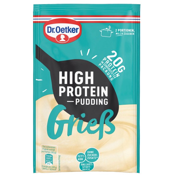 Dr Oetker High Protein Pudding-Pulver Grieß 65g MHD:30.11.24