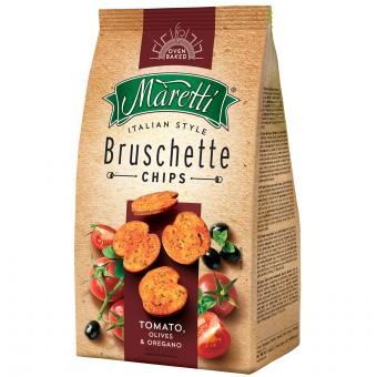 Maretti Bruschette Chips Tomato, Olives &amp; Oregano 150g MHD:28.12.24