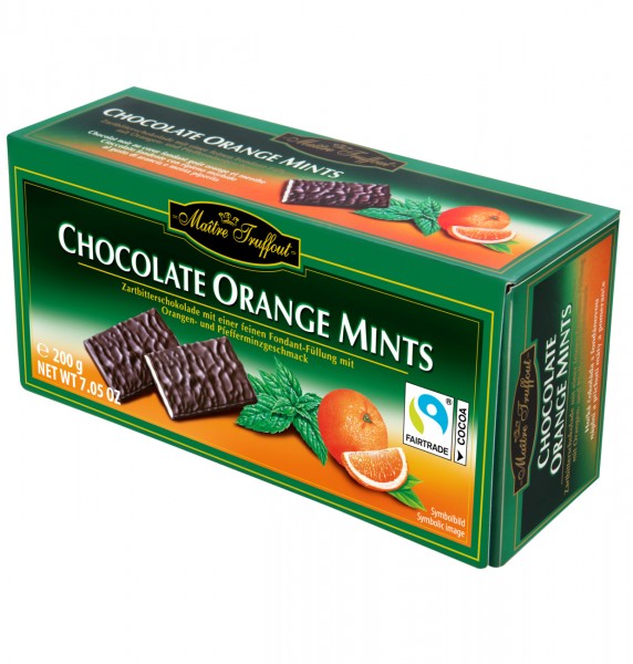 Maitre Truffout Chocolate Orange Mints 200g MHD:13.2.25