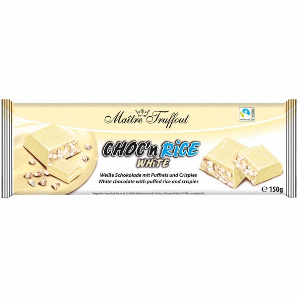 Maitre Truffout Choc n Rice weiße Schokolade Puffreis 150g MHD:30.4.24