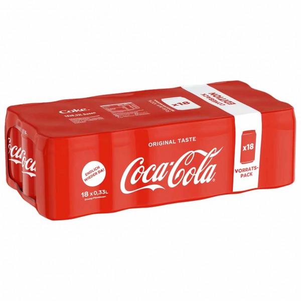 Coca Cola Original Taste DOSE 18x330ml=5940ml MHD:30.6.23