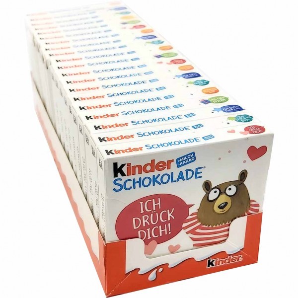 Kinder Schokolade Riegel 4er Pack 20 x 50g - 1000g Mit verschiedenen Sprüchen