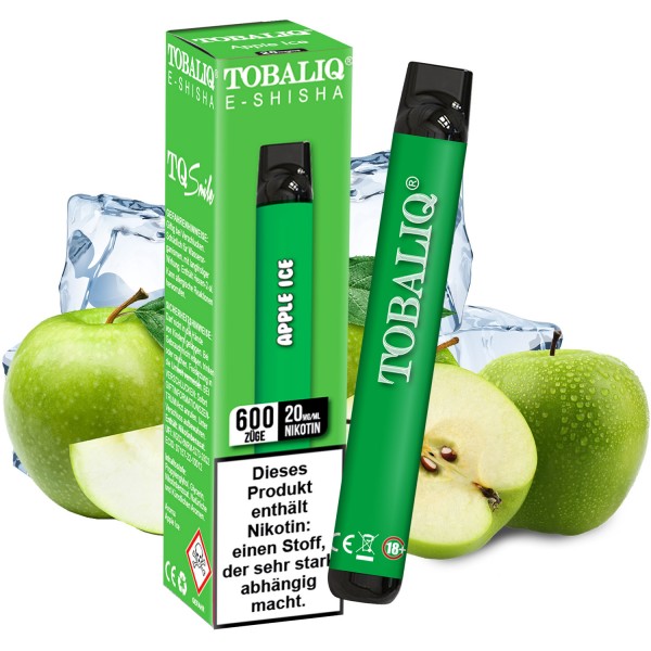 TobaliQ E-Shisha 600Puffs – 20mg Nikotin – Apple Ice 10er Pack