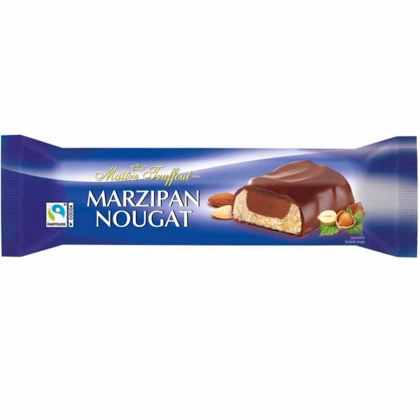 Maitre Truffout Marzipan-Nougatriegel mit Milchschokolade 75g MHD:28.2.25