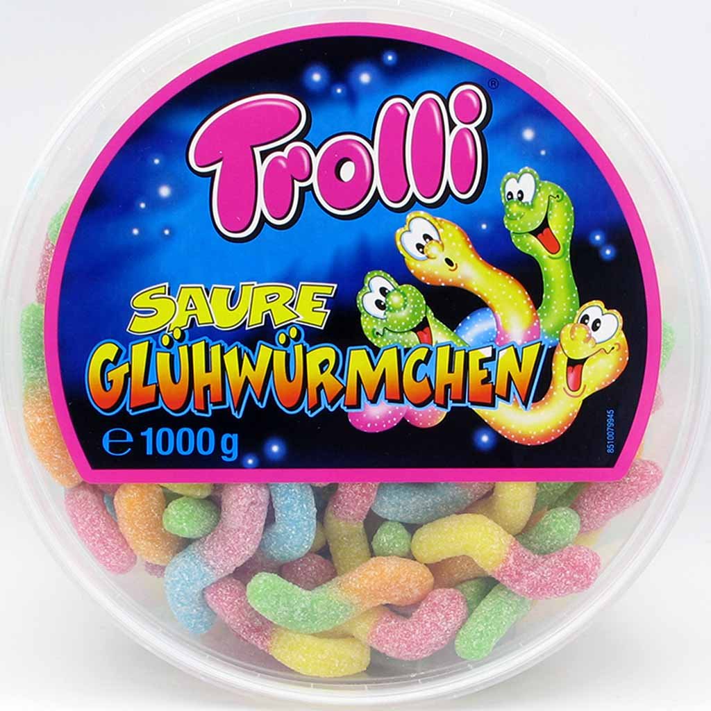Trolli saure Glühwürmchen Fruchtgummi 150er 1050g | Lebensmittel ...