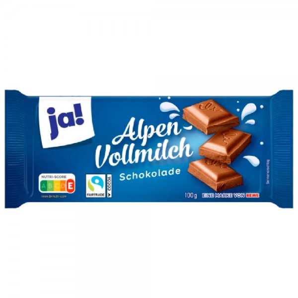 ja! Alpen Vollmilch Schokolade 100g MHD:24.1.25