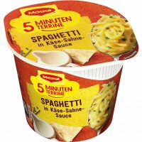 8x Maggi 5 Minuten Terrine Spaghetti in Käse Sahne Sauce á 62=496g MHD:28.2.25