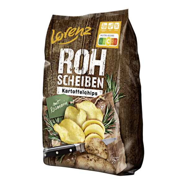 Lorenz Rohscheiben Kartoffelchips Rosmarin 120g MHD:18.9.24