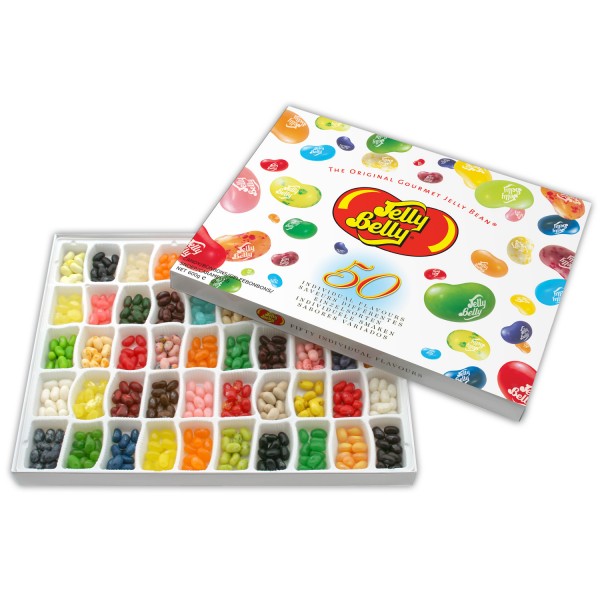 Jelly Belly 50 Sorten Mix Geschenkpackung 600g MHD:25.9.23