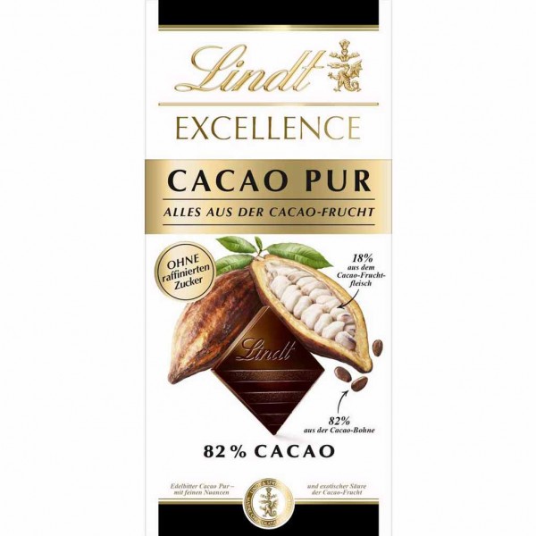 Lindt EXCELLENCE Cacao Pur 82% Cacao 80g MHD:30.1.25