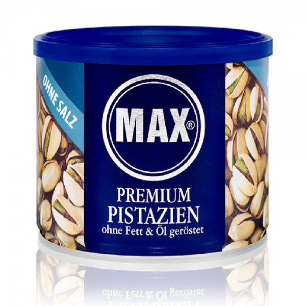 MAX Premium Pistazien ohne Fett und Öl geröstet ohne Salz 225g MHD:30.5.25