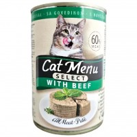 Cat Menu Pate mit Beef 60% Fleischanteil 20 Dosen a 400g Gesamt 8kg