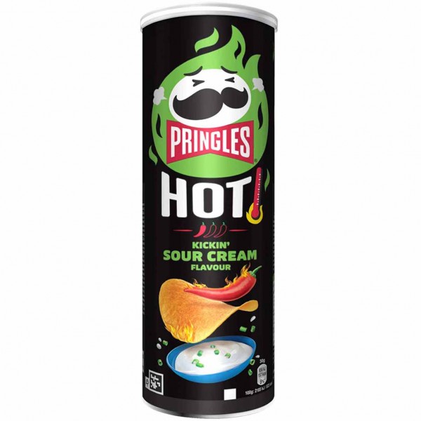 Pringles Hot Kickin&#039; sour Cream 160g MHD:12.4.25