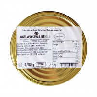 Schwarzwaldhaus Original Grobe Bauernwurst 400g Goldglanzdose MHD:2.8.23