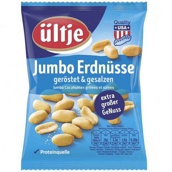 ültje Jumbo Erdnüsse geröstet &amp; gesalzen 200g MHD:1.1.24