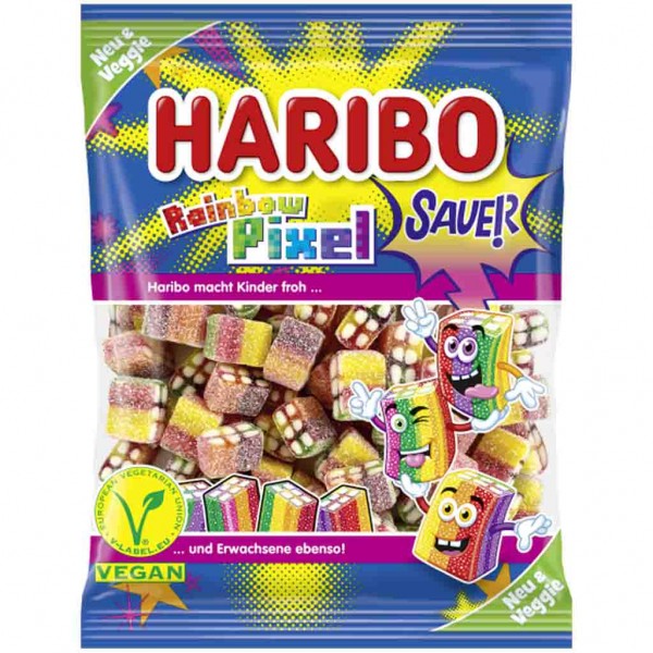 Haribo Rainbow Pixel Veggie sauer 160g MHD:30.11.23
