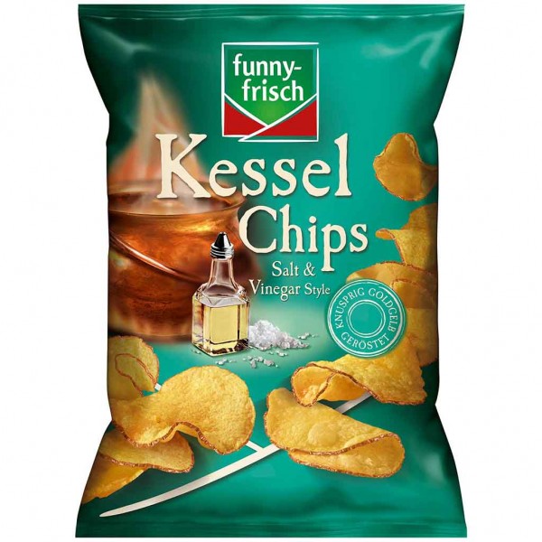 funny frisch Kessel Chips Salt &amp; Vingar Style 120g MHD:19.6.23