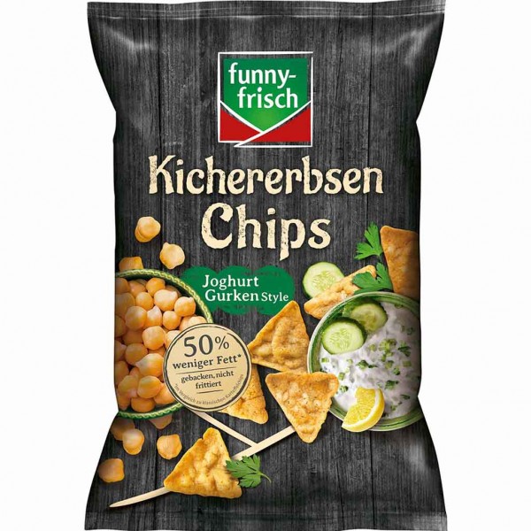 funny frisch Kichererbsen Chips Joghurt Gurken Style 80g MHD:12.6.23