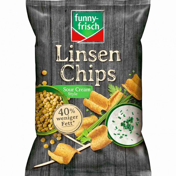 funny frisch Linsen Chips Sour Cream Style 90g MHD:3.7.23