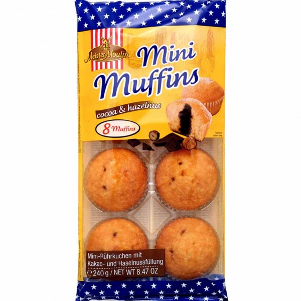 Meister Moulin Mini Muffins Kakao &amp; Haselnuss 240g MHD:27.10.24