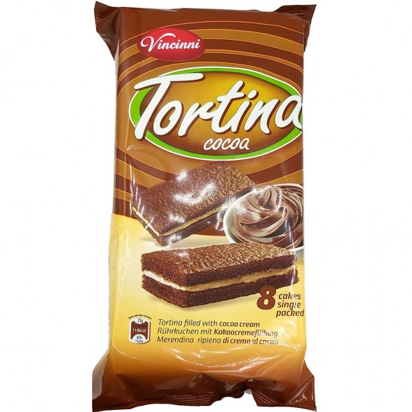 200g Vincinni Tortina Kakao-Creme 8 Küchlein