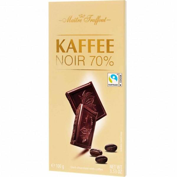 Maitre Truffout Tafelschokolade Kaffee Noir 70% 100g MHD:13.11.24