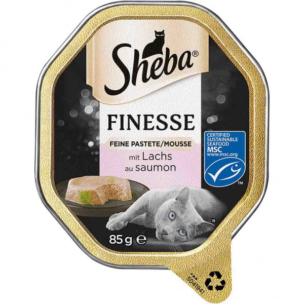 22x Sheba Finesse in Mousse mit Lachs á 85g=1870g MHD:11.8.24
