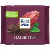 Ritter Sport Tafelschokolade Halbbitter 100g MHD:15.3.23