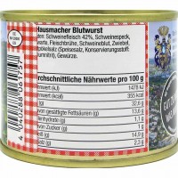 Metzger Kübler Hausmacher Blutwurst 200g MHD:28.9.24