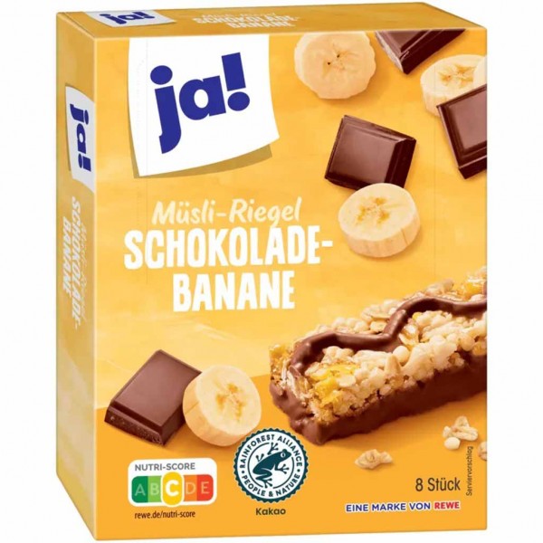 ja! Müsliriegel Schokolade-Banane 8er 200g MHD:20.11.24