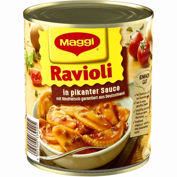 Maggi Ravioli in pikanter Sauce mit Fleisch 800g MHD:28.2.27