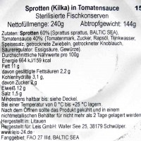 Bretlinas Sprotten (Kilka) in Tomatensauce 240g MHD:18.5.23