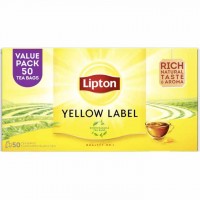 Lipton Yellow Label Schwarzer Tee 50 Teebeutel mit Doppelkammer 75g MHD:30.8.23