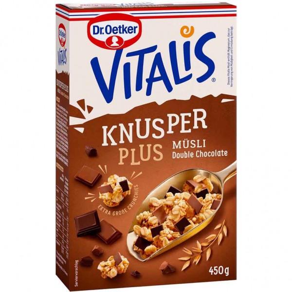 Dr.Oetker VITALIS Knusper Plus Müsli Double Chocolate 450g MHD:30.12.24