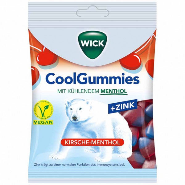 Wick CoolGummies Kirsche-Menthol + Zink 90g MHD:20.4.24