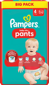 Pampers Baby Pants Baby Dry Gr.4 Maxi (9-15 kg), Big Pack, 62 Stück