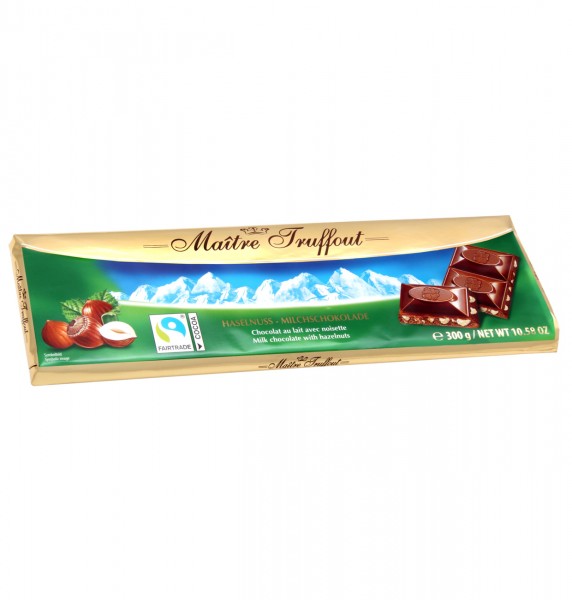 Maitre Truffout Milchschokolade mit Haselnuss 300g Tafelschokolade MHD:21.5.25