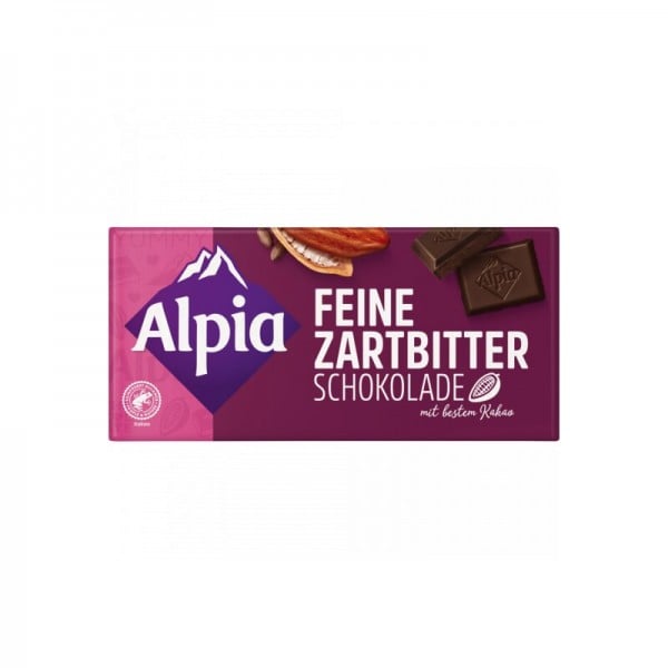 Alpia Tafelschokolade Feine Zartbitter Schokolade 100g MHD:3.7.25